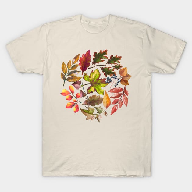 Colorful Autumn Leaves T-Shirt by Whimsical Frank